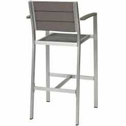 Cheap 😍 Bar Height Chairs Modway Shore Aluminum Outdoor Bar Stool - Silver / Gray ⭐ -Adirondack Chairs Sales detail2EEI1287