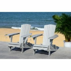 Flash Sale 😀 Eucalyptus Chairs Safavieh Breetel Curved Back Adirondack Chairs - Set Of 2 🥰 -Adirondack Chairs Sales detail2SAV7789