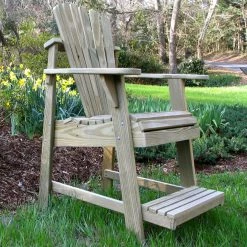 Deals ✨ Bar Height Chairs Weathercraft Designers Choice Treated Balcony Adirondack Chair With Footrest - Natural 🌟 -Adirondack Chairs Sales detail2WO028