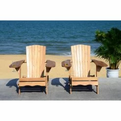 Flash Sale 😀 Eucalyptus Chairs Safavieh Breetel Curved Back Adirondack Chairs - Set Of 2 🥰 -Adirondack Chairs Sales detail4SAV7789