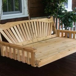 Hot Sale ⭐ A & L Furniture Wooden A & L Furniture Yellow Pine Fanback Swing Bed 👍 -Adirondack Chairs Sales detailALF062
