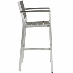 Cheap 😍 Bar Height Chairs Modway Shore Aluminum Outdoor Bar Stool - Silver / Gray ⭐ -Adirondack Chairs Sales detailEEI1287