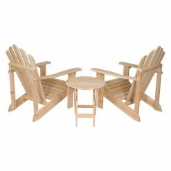 Cheap 🤩 Wooden Chairs Shine Company Cedar Adirondack Chair Pair With Side Table - 3 Pc. Set ⌛ -Adirondack Chairs Sales detailSHN068
