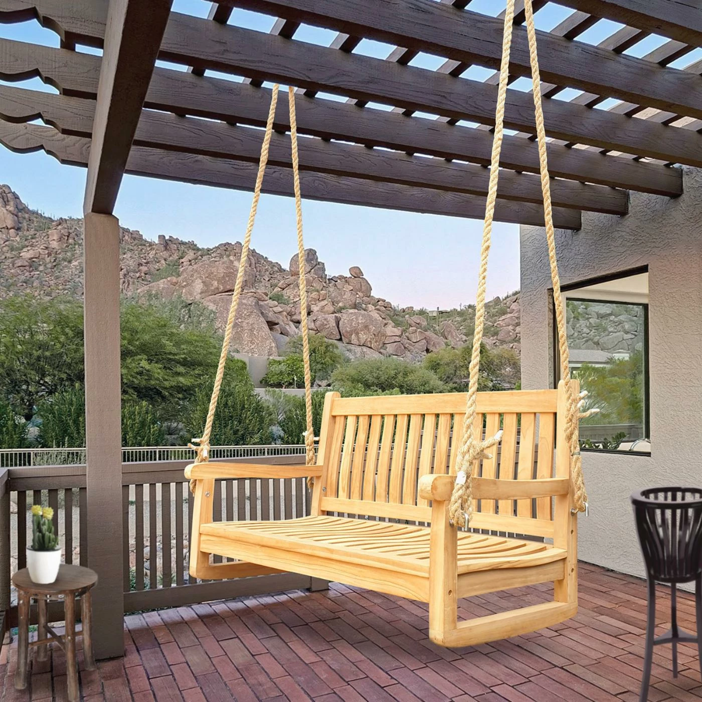 Deals π Seven Seas Teak San Juan Double Outdoor Porch Swing - Honey Tone Brown π 2 Deals π Seven Seas Teak San Juan Double Outdoor Porch Swing - Honey Tone Brown π - Image 2