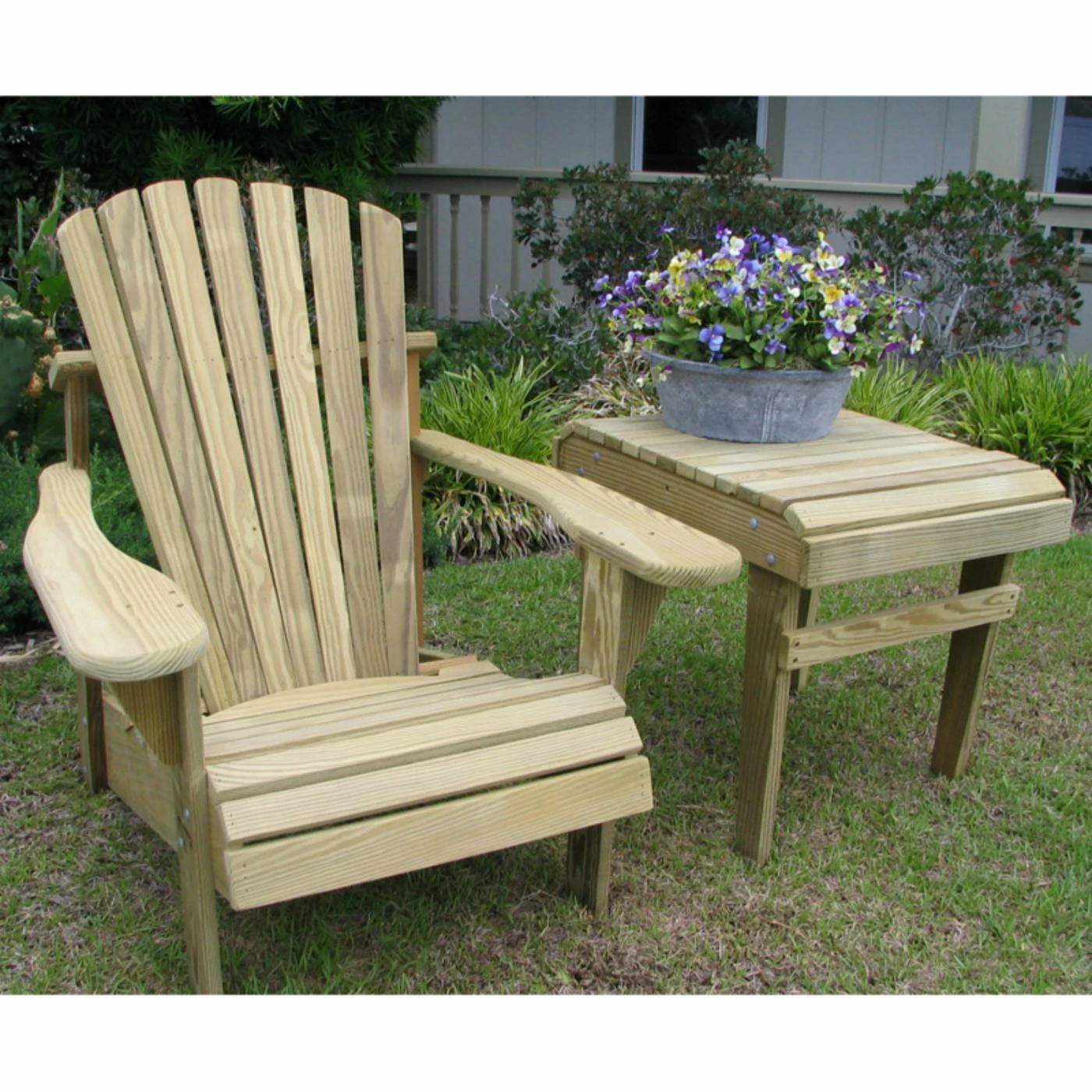 New π Wooden Chairs Weathercraft Designers Choice Yellow Pine Adirondack Chair 3-pc. Set - 2 Chairs And 1 Table π 2 New π Wooden Chairs Weathercraft Designers Choice Yellow Pine Adirondack Chair 3-pc. Set - 2 Chairs And 1 Table π - Image 2