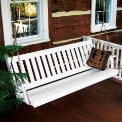 Deals 💯 Wooden HN Outdoor Fillmore Traditional English Style Porch Swing 👏