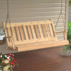 Top 10 ✨ A & L Furniture Wooden A & L Furniture Western Red Cedar Traditional English Porch Swing 🔥