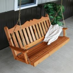 Best Sale 🤩 A & L Furniture Wooden A & L Furniture Western Red Cedar Royal English Porch Swing 🔥