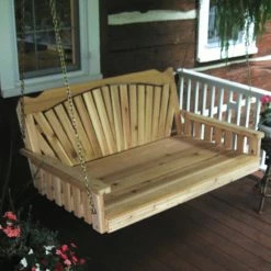 Promo 🥰 A & L Furniture Wooden A & L Furniture Western Red Cedar Fanback Swing Bed 🛒