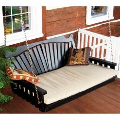 Hot Sale ⭐ A & L Furniture Wooden A & L Furniture Yellow Pine Fanback Swing Bed 👍