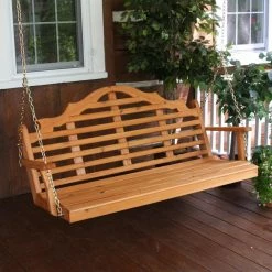 New 😀 A & L Furniture Wooden A & L Furniture Marlboro Western Red Cedar Porch Swing ✨