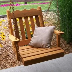 Cheapest 🌟 A & L Furniture Wooden A & L Furniture Western Red Cedar Royal English 2 Ft. Chair Swing With Chains 🔔