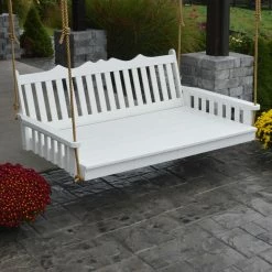 Promo 😀 A & L Furniture A & L Furniture 6 Ft. Recycled Plastic Twin Mattress Royal English Outdoor Swing Bed 💯