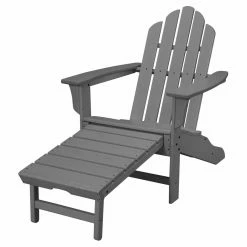 Brand new ❤️ Recycled Plastic Chairs Hanover All Weather Contoured Adirondack Chair With Hideaway Ottoman 🔔