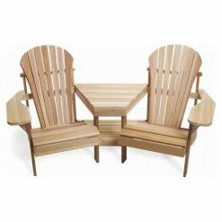 Best deal ⭐ Wooden Chairs All Things Cedar Athena Adirondack Corner Tete-a-Tete 🔥