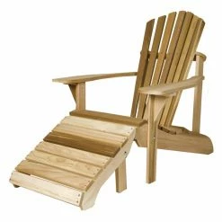Cheapest 🥰 Wooden Chairs HN Outdoor Muirfield Adirondack Chair With Ottoman 👏