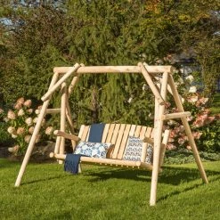 Best deal 👍 Wooden Bestar White Cedar Patio Swing 🧨