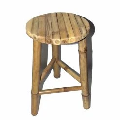 Best Sale 🥰 Side Chairs Bamboo54 Wood Backless Patio Bar Stool ⌛