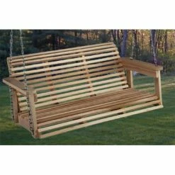 Deals 🔥 Wooden Beecham Swing Co. Rolled Back 4 Ft. Wood Porch Swing 🎉