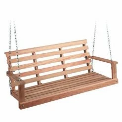 Flash Sale ✔️ Wooden Beecham Swing Co. Flatbottom Oak Porch Swing 😉