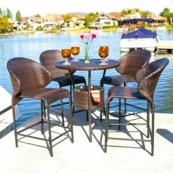Cheap 😉 Best Selling Home Side Chairs Stefan Wicker Counter Stool - Set Of 4 ✔️