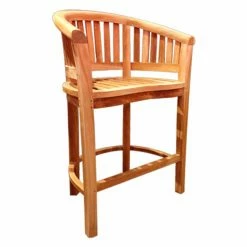 Promo 🔔 Arm Chairs Chic Teak Peanut Teak Outdoor Barstool 💯