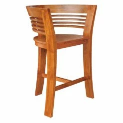 Coupon ⭐ Arm Chairs Chic Teak Half Moon Waxed Teak Outdoor Barstool 🔔