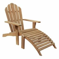 Coupon ⭐ Teak Chairs Chic Teak Outdoor Adirondack Chair With Footstool 💯