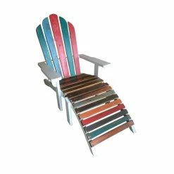 Discount 👏 Wooden Chairs Chic Teak Marina Del Rey Recycled Boat Adirondack Chair With Footstool 🛒