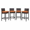 Deals 😍 Side Chairs Modway Convene Wicker Outdoor Bar Stool - Set Of 4 🔔