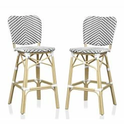 Best deal 🤩 Bar Height Chairs Furniture Of America Kyan 30 In. Aluminum Outdoor Bar Height Stool - Set Of 2 - Black ⌛