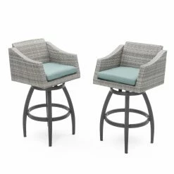 Brand new ⭐ RST Brands Swivel Chairs RST Cannes Wicker Swivel Patio Barstools - Set Of 2 ✔️