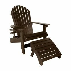 Brand new ❤️ Recycled Plastic Chairs Highwood USA King Hamilton Folding And Reclining Adirondack Chair With Folding Ottoman And Cup Holder 👏