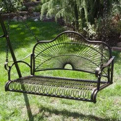Buy π― International Caravan Sun Ray 4-ft. Curved Back Metal Porch Swing π₯°