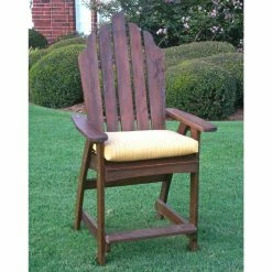 Hot Sale ⭐ Bar Height Chairs International Caravan Highland Acacia Adirondack Patio Bar Chair - Set Of 2 🔥