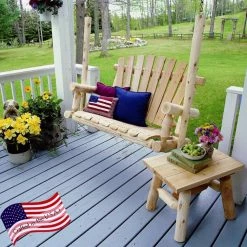 Discount π Wooden Lakeland Mills Cottonwood Creek White Cedar Log Porch Swing π€©