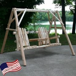 Budget ⌛ Wooden Lakeland Mills Tete-a-Tete Yard Swing Set 😍