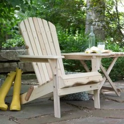 Coupon 🥰 Merry Products Wooden Chairs Foldable Adirondack Chair Kit - Natural ✨