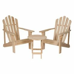 Cheap π€© Wooden Chairs Shine Company Cedar Adirondack Chair Pair With Side Table - 3 Pc. Set β