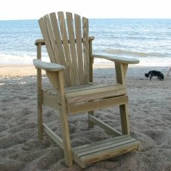 Deals ✨ Bar Height Chairs Weathercraft Designers Choice Treated Balcony Adirondack Chair With Footrest - Natural 🌟