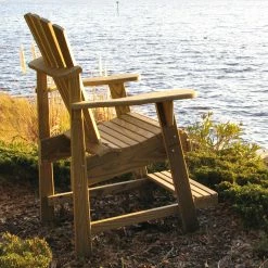 Deals ✨ Bar Height Chairs Weathercraft Designers Choice Treated Balcony Adirondack Chair With Footrest - Natural 🌟 -Adirondack Chairs Sales scaleWO028